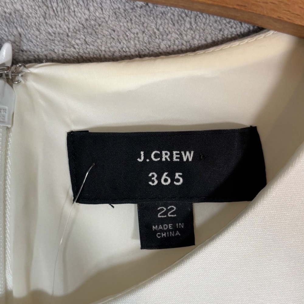 J.Crew 365 Womens Plus Size 22 Colorblock Sheath Dress Ivory Navy H3581 NEW - Picture 3 of 16